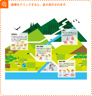 日本の自然環境と生きもののつながり