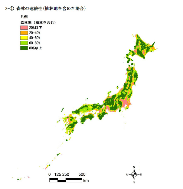 割合 一 の 森林 日本