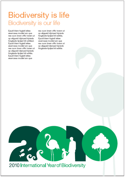 国際生物多様性年ロゴ：レポートとポスターテンプレート