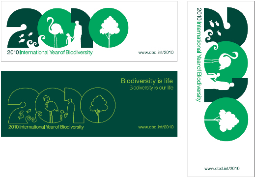 国際生物多様性年ロゴ：大きいフォーマットでの使用