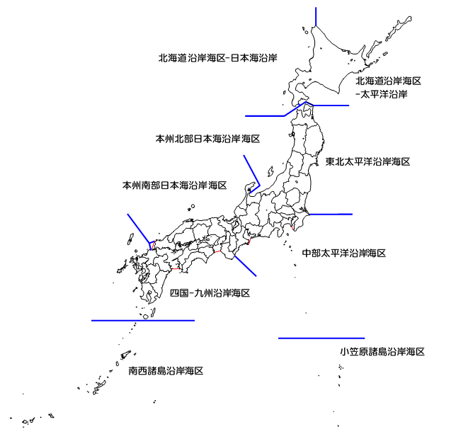 図　藻場分布図の作成及び現地調査対象の海区の区分
