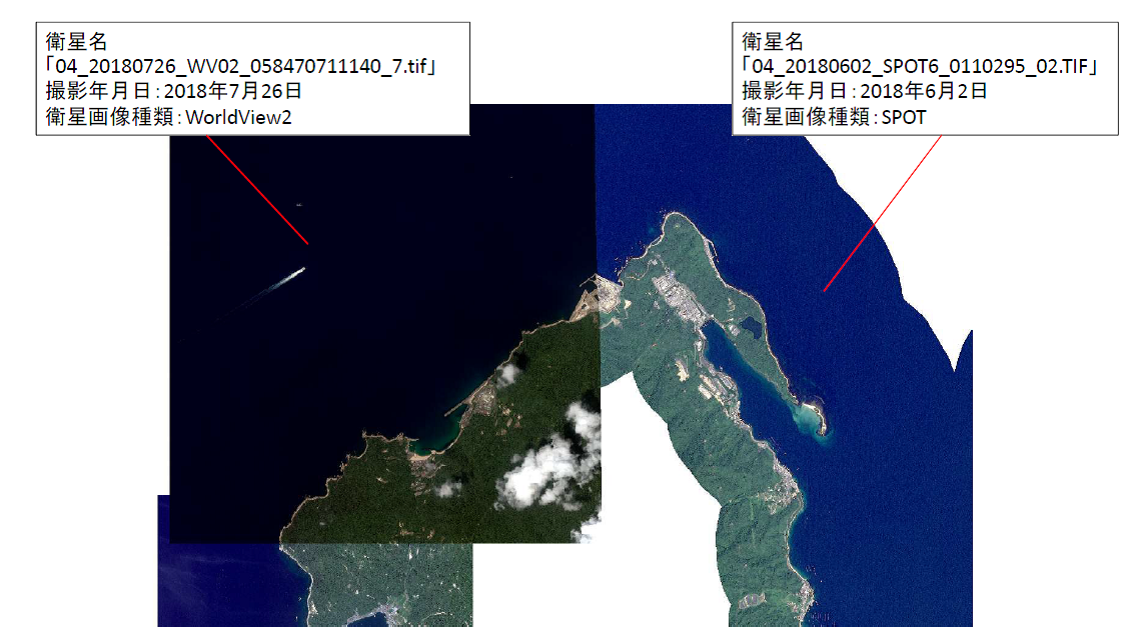 図　衛星画像のイメージ （本州南部日本海沿岸海区_福井県敦賀市沿岸）。
