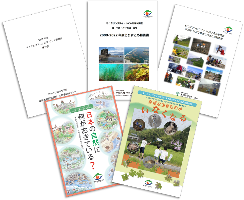 各生態系の現状や変化を評価して報告書のイラスト