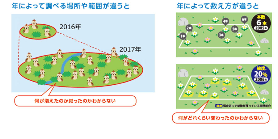 同じ方法で調べる理由を説明したイラスト