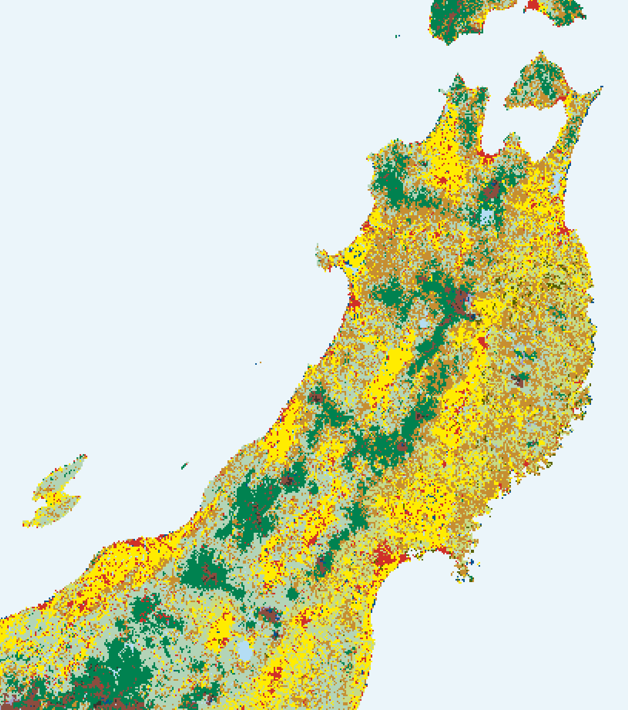 日本の現存植生図-東北